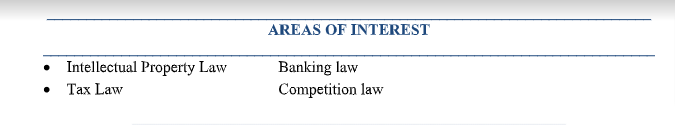 areas of interests in CV